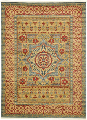 Light Blue 8' x 11' Palace Rectangle Area Rug