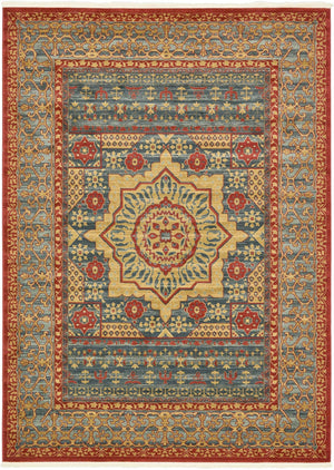 Navy Blue 8' x 11' Palace Rectangle Area Rug