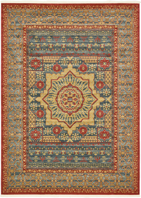 Navy Blue 8' x 11' Palace Rectangle Area Rug