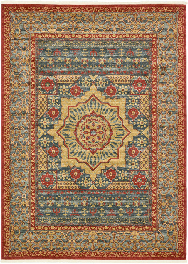 Navy Blue 8' x 11' Palace Rectangle Area Rug