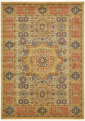 Beige 8' x 11' Palace Rectangle Area Rug
