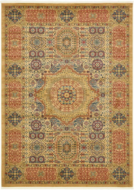 Beige 8' x 11' Palace Rectangle Area Rug