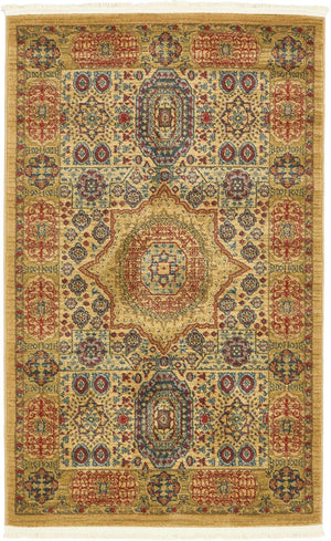 Beige 3' 1 x 5' 3 Palace Rectangle Area Rug