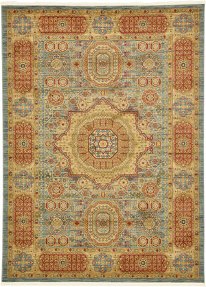 Light Blue 8' x 11' Palace Rectangle Area Rug