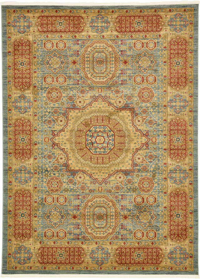 Light Blue 8' x 11' Palace Rectangle Area Rug
