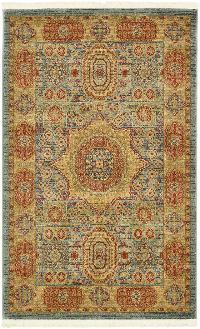 Light Blue 3' 1 x 5' 3 Palace Rectangle Area Rug