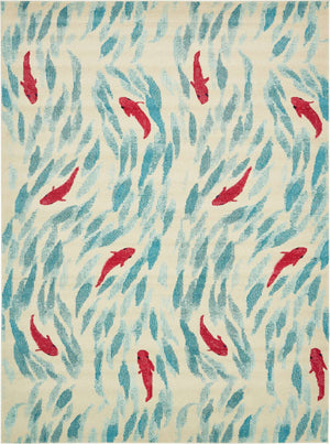 Beige 9' x 12' 2 Positano Rectangle Area Rug Coastal Marine Beach Design Carpet for Modern Living Rooms, Dining, Bedroom, Office for Sale at Rug Engine