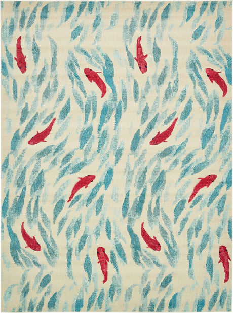 Beige 9' x 12' 2 Positano Rectangle Area Rug Coastal Marine Beach Design Carpet for Modern Living Rooms, Dining, Bedroom, Office for Sale at Rug Engine