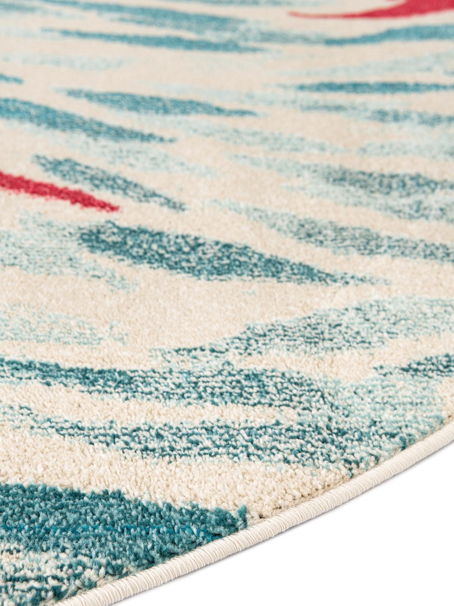 Beige 8' x 8' Positano Round Area Rug Coastal Marine Beach Design Carpet for Modern Living Rooms, Dining, Bedroom, Office for Sale at Rug Engine