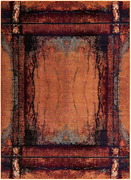 Orange 9' x 12' 2 Estrella Rectangle Area Rug 100% Polypropylene Non-Shedding Stain Resistant Carpet Colorful Modern Abstract Design Easy Clean for Home Decor for Sale at Rug Engine