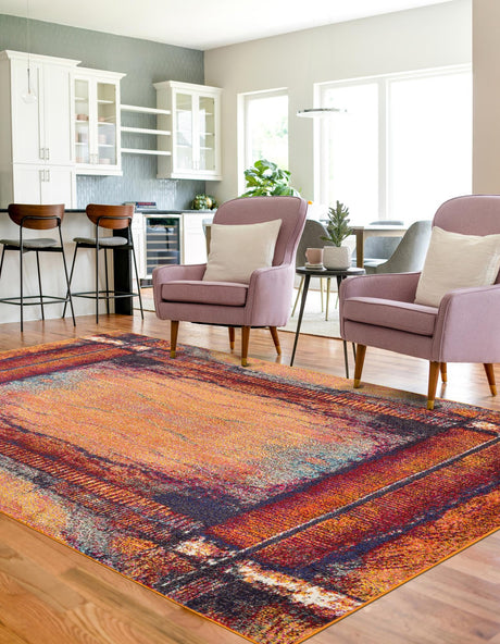Orange 2' x 3' 1 Estrella Rectangle Area Rug 100% Polypropylene Non-Shedding Stain Resistant Carpet Colorful Modern Abstract Design Easy Clean for Home Decor for Sale at Rug Engine