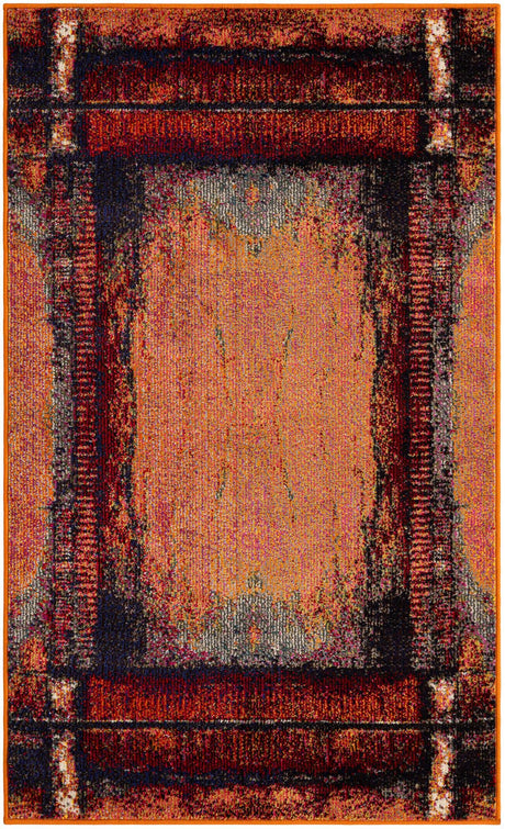 Orange 3' 3 x 5' 3 Estrella Rectangle Area Rug 100% Polypropylene Non-Shedding Stain Resistant Carpet Colorful Modern Abstract Design Easy Clean for Home Decor for Sale at Rug Engine