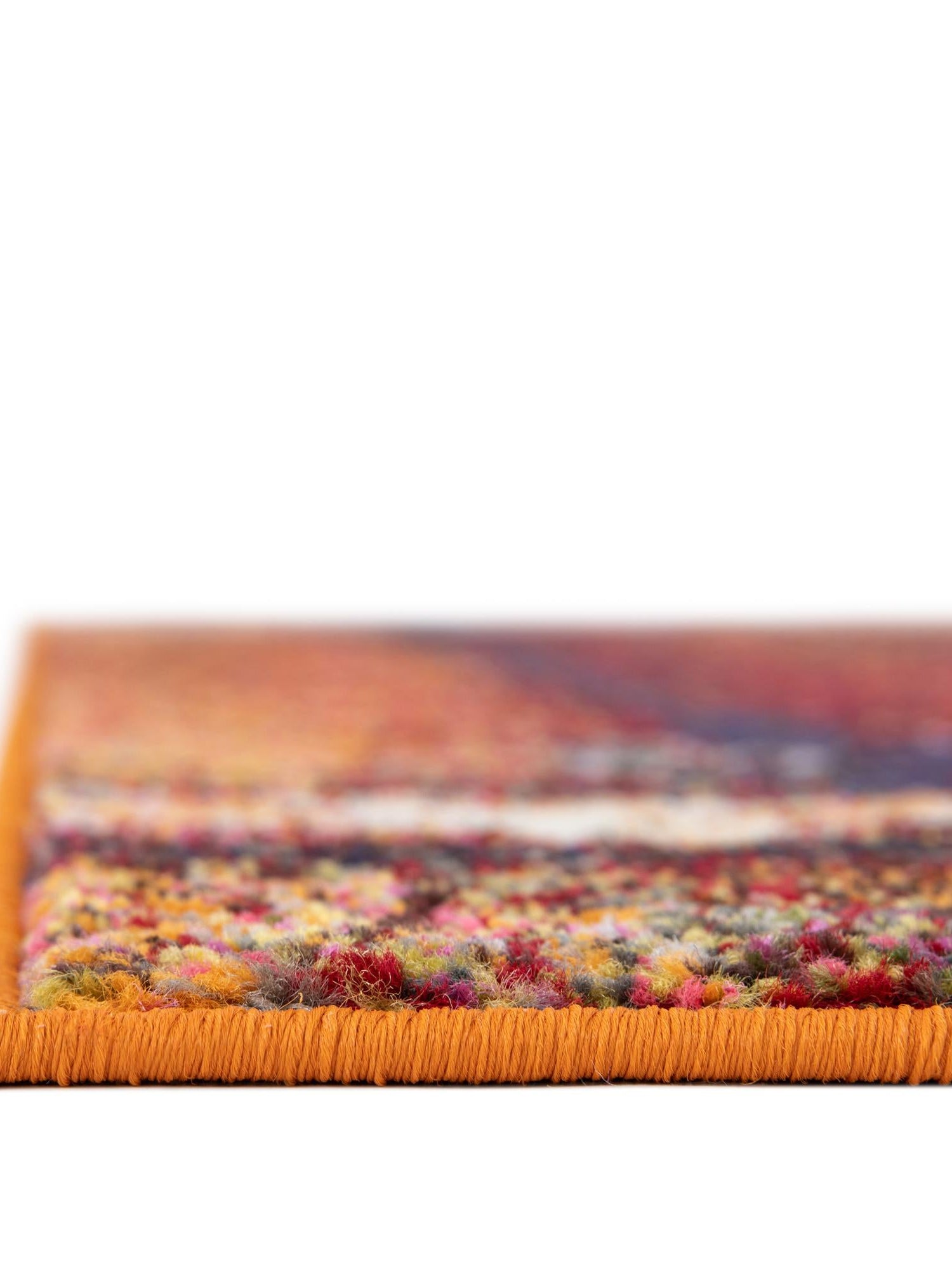 Orange 2' 7 x 12' Estrella Runner Area Rug 100% Polypropylene Non-Shedding Stain Resistant Carpet Colorful Modern Abstract Design Easy Clean for Home Decor for Sale at Rug Engine