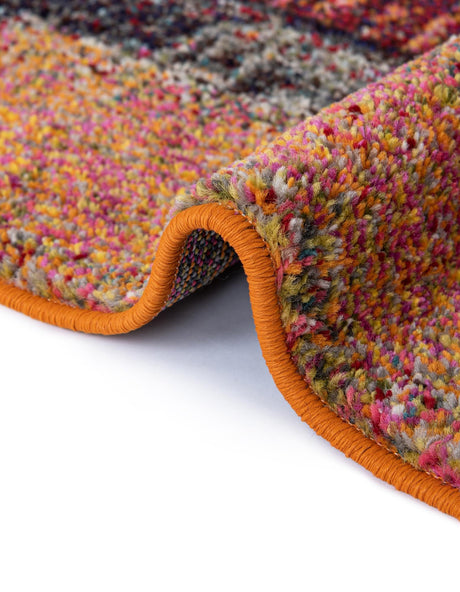 Orange 2' x 8' Estrella Runner Area Rug 100% Polypropylene Non-Shedding Stain Resistant Carpet Colorful Modern Abstract Design Easy Clean for Home Decor for Sale at Rug Engine