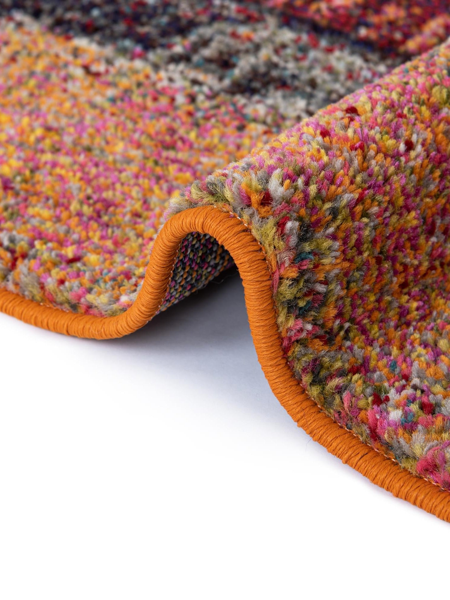 Orange 2' 7 x 12' Estrella Runner Area Rug 100% Polypropylene Non-Shedding Stain Resistant Carpet Colorful Modern Abstract Design Easy Clean for Home Decor for Sale at Rug Engine