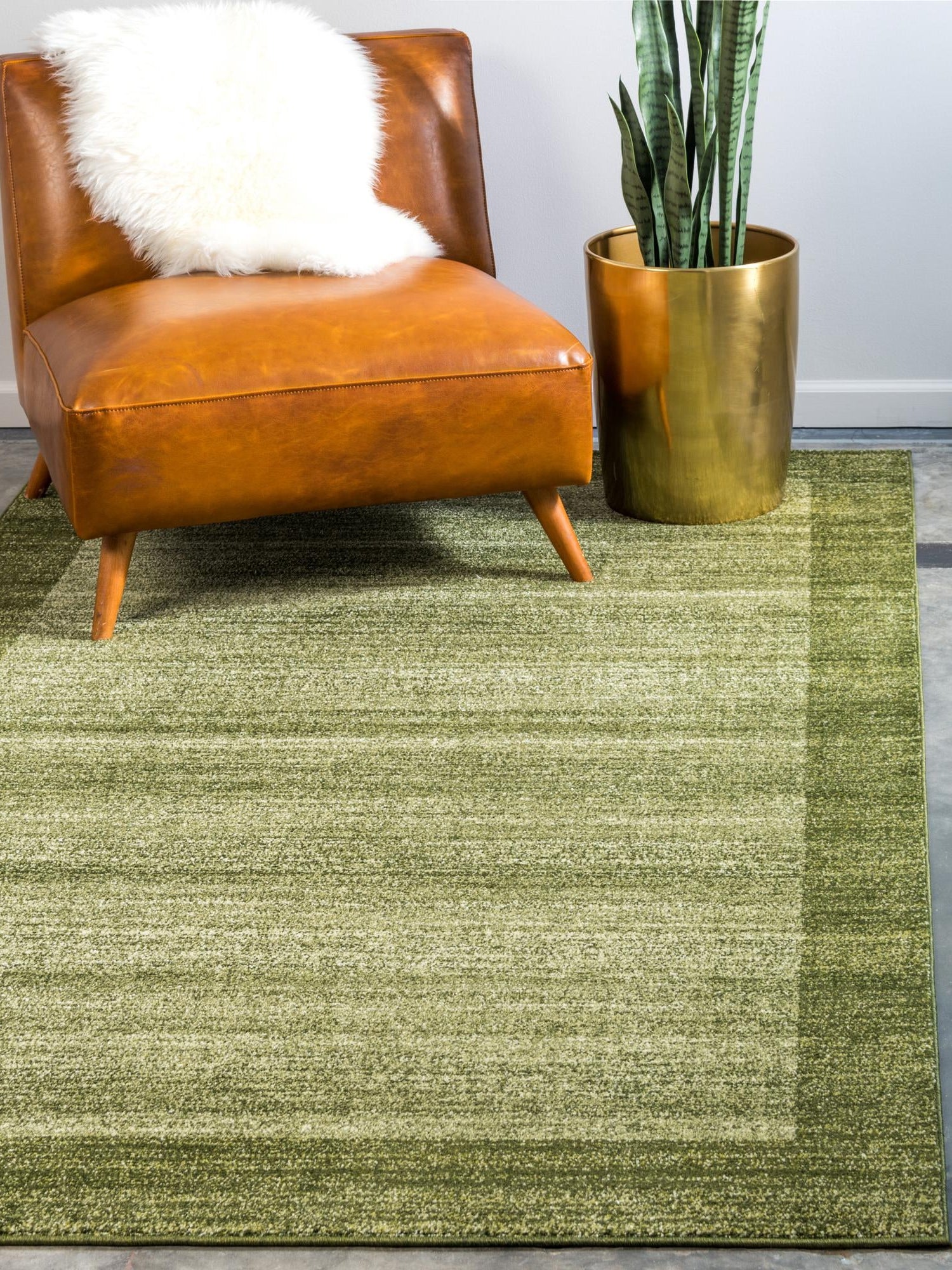 Light Green 5' 3 x 8' Del Mar Rectangle Area Rug 100% Polypropylene Easy Clean Stain Resistant Vivid Modern Carpet Mat for Home Decor Interior Designing for Sale at Rug Engine
