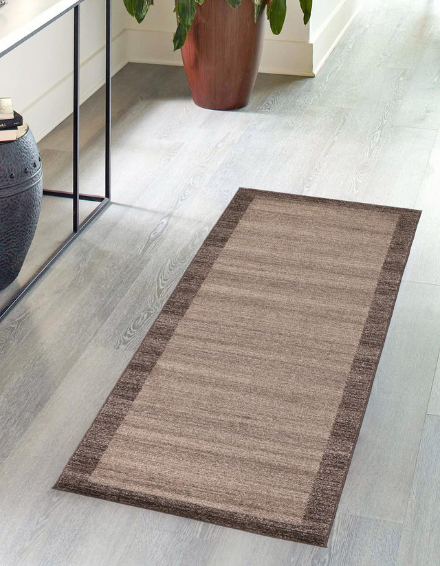 Light Brown 2' x 6' 1 Del Mar Runner Area Rug 100% Polypropylene Easy Clean Stain Resistant Vivid Modern Carpet Mat for Home Decor Interior Designing for Sale at Rug Engine