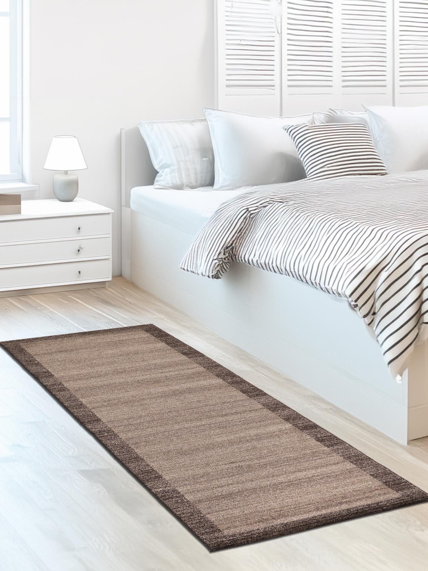 Light Brown 2' x 8' Del Mar Runner Area Rug 100% Polypropylene Easy Clean Stain Resistant Vivid Modern Carpet Mat for Home Decor Interior Designing for Sale at Rug Engine