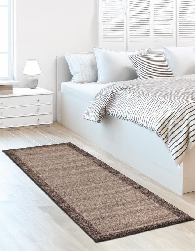 Light Brown 2' 7 x 10' Del Mar Runner Area Rug 100% Polypropylene Easy Clean Stain Resistant Vivid Modern Carpet Mat for Home Decor Interior Designing for Sale at Rug Engine