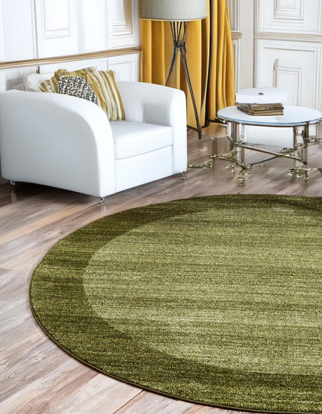 Light Green 6' 1 x 6' 1 Del Mar Round Area Rug 100% Polypropylene Easy Clean Stain Resistant Vivid Modern Carpet Mat for Home Decor Interior Designing for Sale at Rug Engine