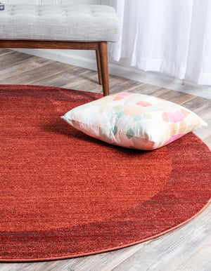 Terracotta 6' 1 x 6' 1 Del Mar Round Area Rug 100% Polypropylene Easy Clean Stain Resistant Vivid Modern Carpet Mat for Home Decor Interior Designing for Sale at Rug Engine