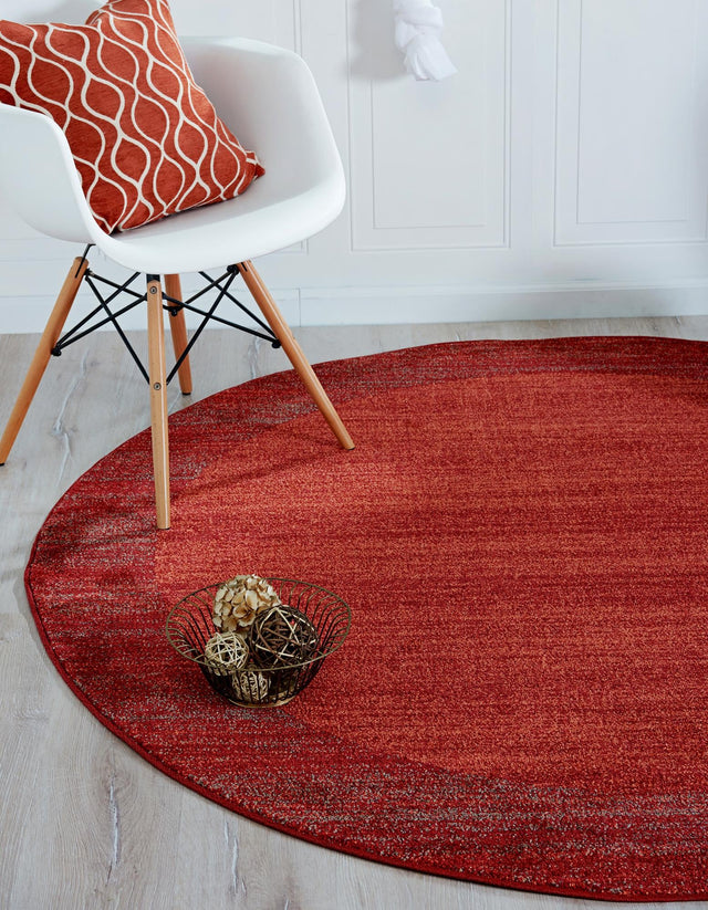 Terracotta 6' 1 x 6' 1 Del Mar Round Area Rug 100% Polypropylene Easy Clean Stain Resistant Vivid Modern Carpet Mat for Home Decor Interior Designing for Sale at Rug Engine