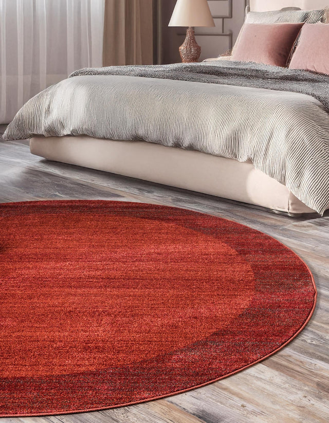 Terracotta 4' 1 x 4' 1 Del Mar Round Area Rug 100% Polypropylene Easy Clean Stain Resistant Vivid Modern Carpet Mat for Home Decor Interior Designing for Sale at Rug Engine