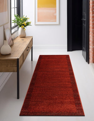Terracotta 2' x 8' Del Mar Runner Area Rug 100% Polypropylene Easy Clean Stain Resistant Vivid Modern Carpet Mat for Home Decor Interior Designing for Sale at Rug Engine