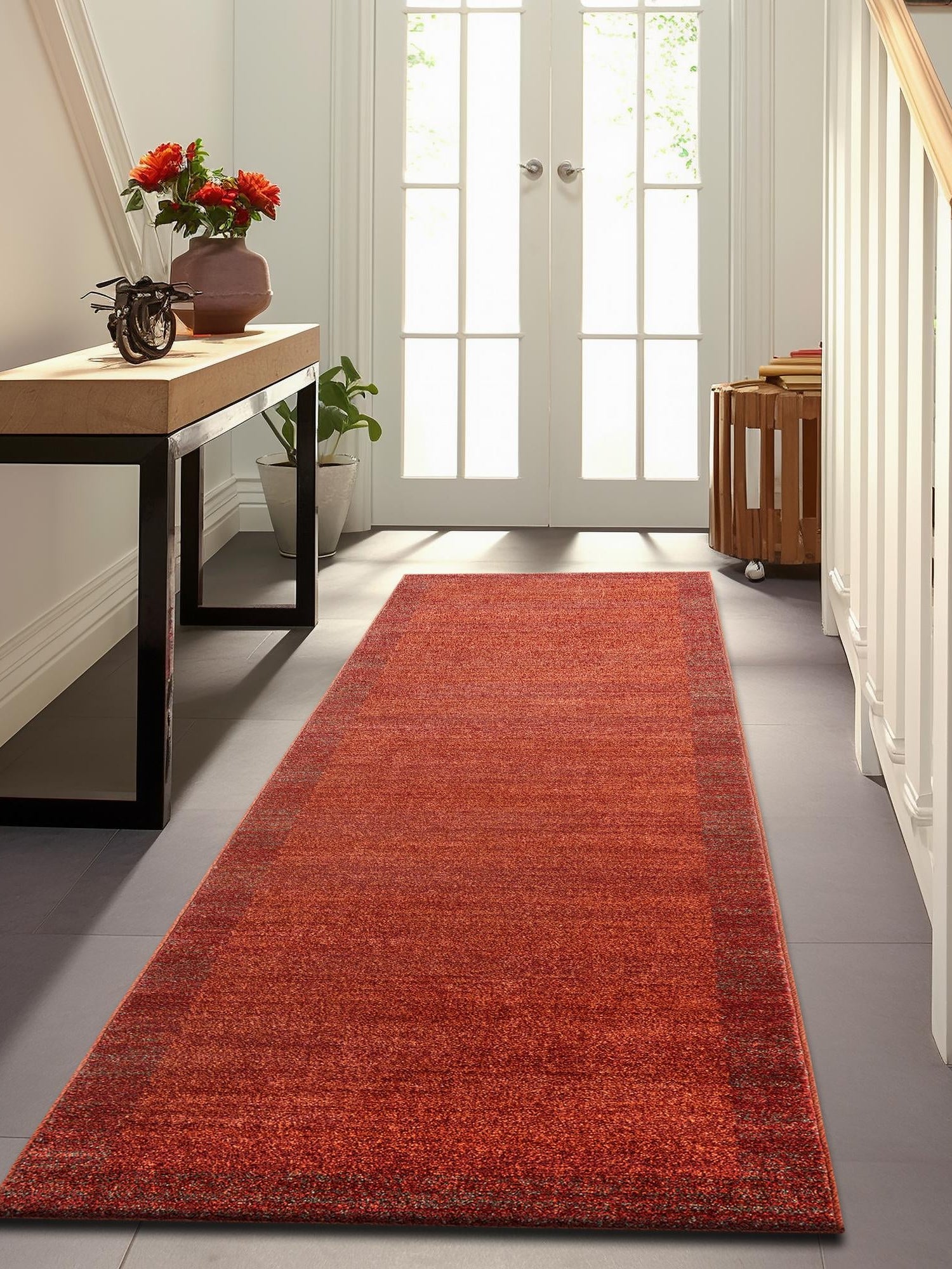 Terracotta 2' 7 x 10' Del Mar Runner Area Rug 100% Polypropylene Easy Clean Stain Resistant Vivid Modern Carpet Mat for Home Decor Interior Designing for Sale at Rug Engine