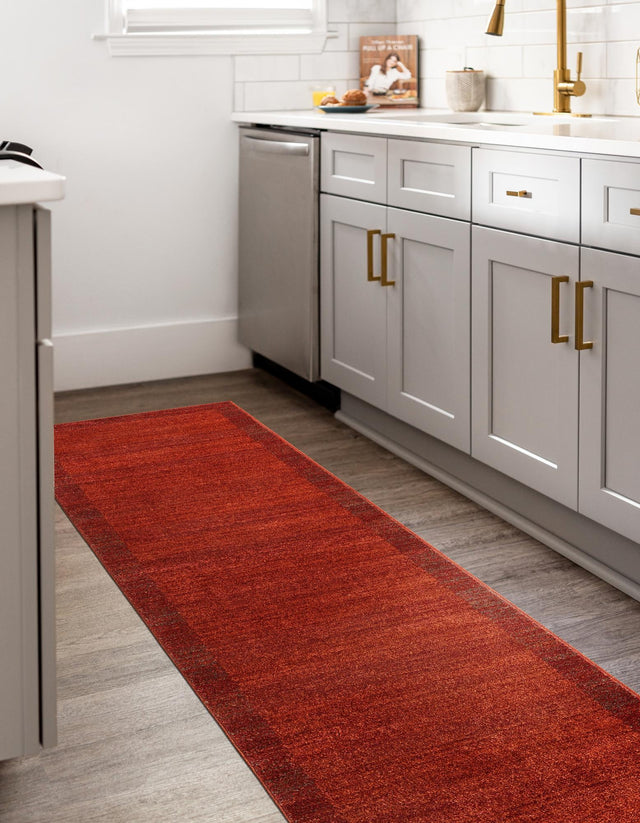 Terracotta 2' x 8' Del Mar Runner Area Rug 100% Polypropylene Easy Clean Stain Resistant Vivid Modern Carpet Mat for Home Decor Interior Designing for Sale at Rug Engine