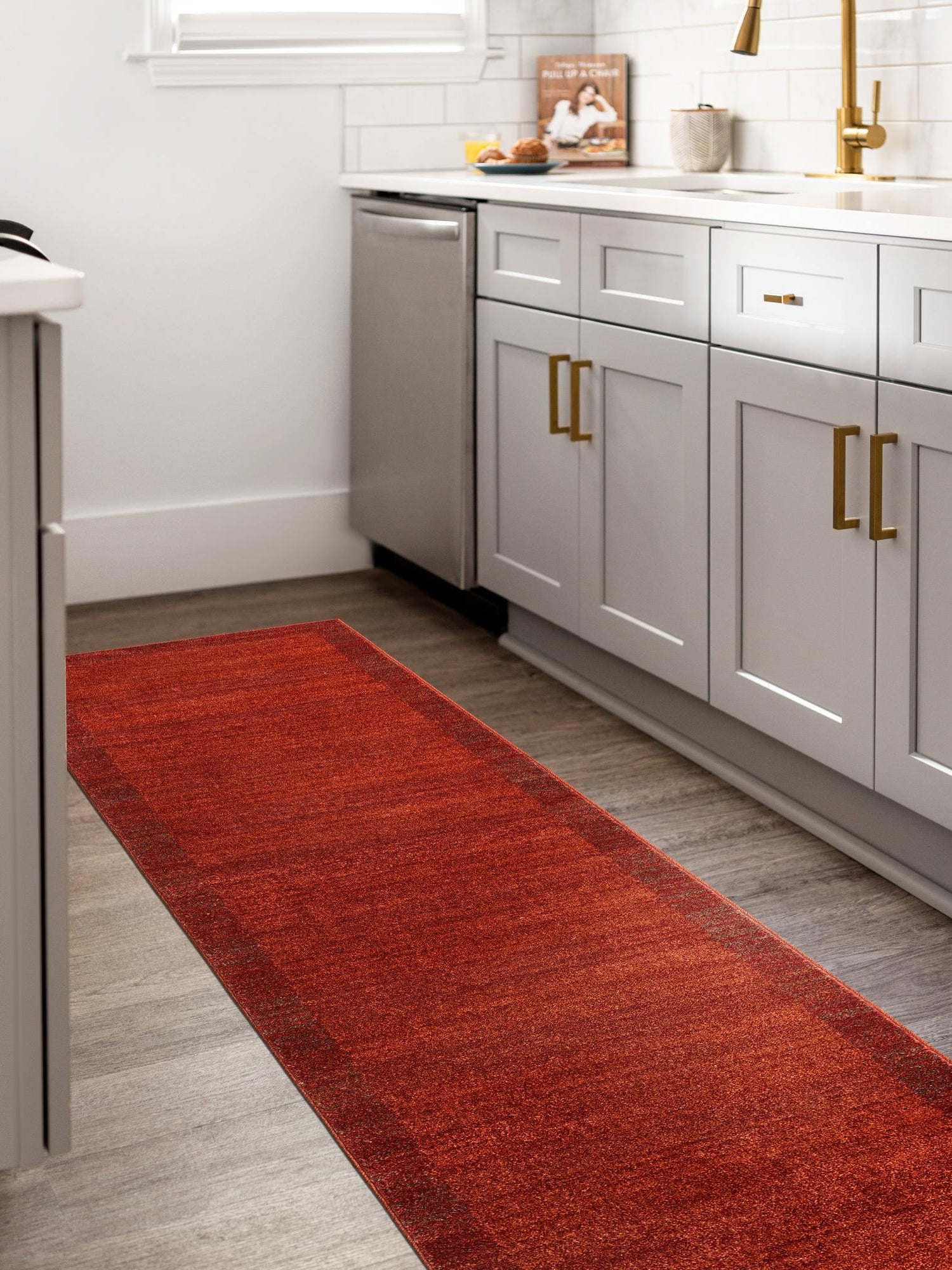 Terracotta 2' x 6' 1 Del Mar Runner Area Rug 100% Polypropylene Easy Clean Stain Resistant Vivid Modern Carpet Mat for Home Decor Interior Designing for Sale at Rug Engine