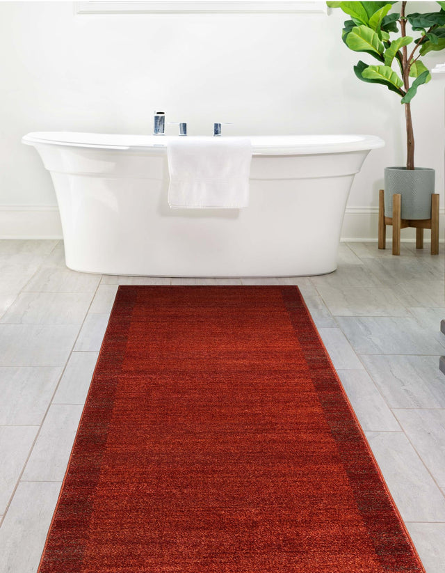 Terracotta 2' x 6' 1 Del Mar Runner Area Rug 100% Polypropylene Easy Clean Stain Resistant Vivid Modern Carpet Mat for Home Decor Interior Designing for Sale at Rug Engine