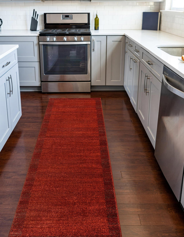Terracotta 2' x 8' Del Mar Runner Area Rug 100% Polypropylene Easy Clean Stain Resistant Vivid Modern Carpet Mat for Home Decor Interior Designing for Sale at Rug Engine