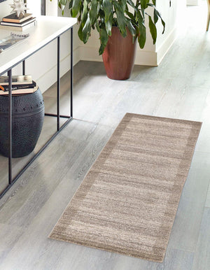 Beige 2' 7 x 10' Del Mar Runner Area Rug 100% Polypropylene Easy Clean Stain Resistant Vivid Modern Carpet Mat for Home Decor Interior Designing for Sale at Rug Engine