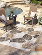 Beige 5' 1 x 8' Outdoor Botanical Rectangle Rug