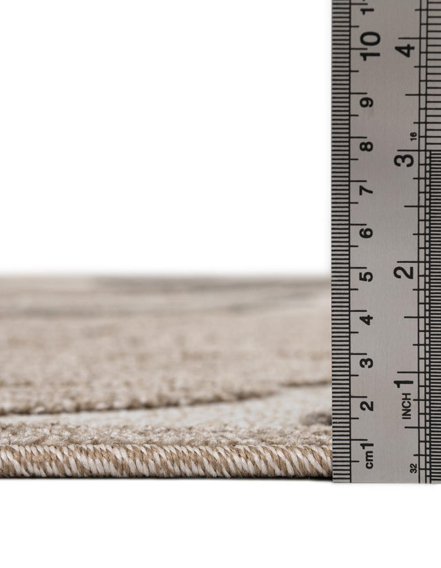 Beige 5' 1 x 8' Outdoor Botanical Rectangle Rug