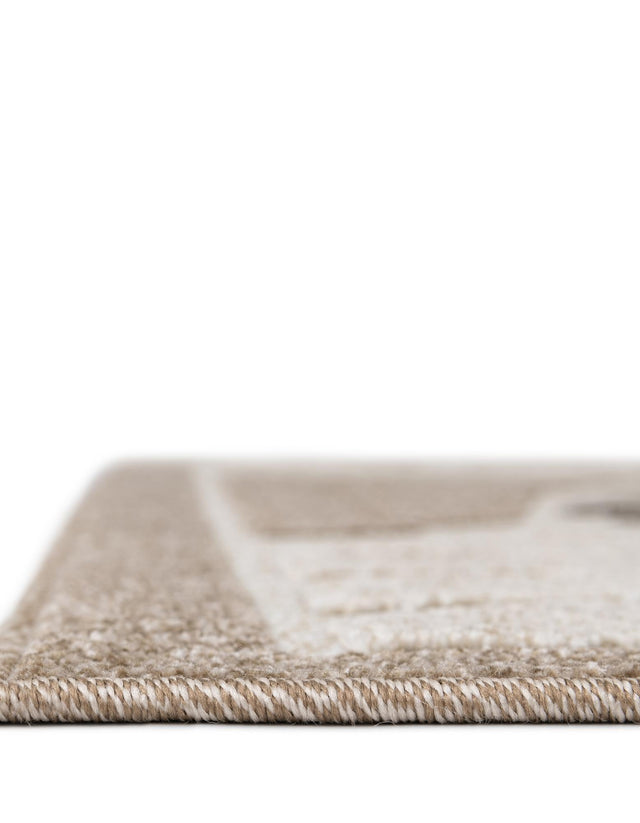 Beige 5' 1 x 8' Outdoor Botanical Rectangle Rug