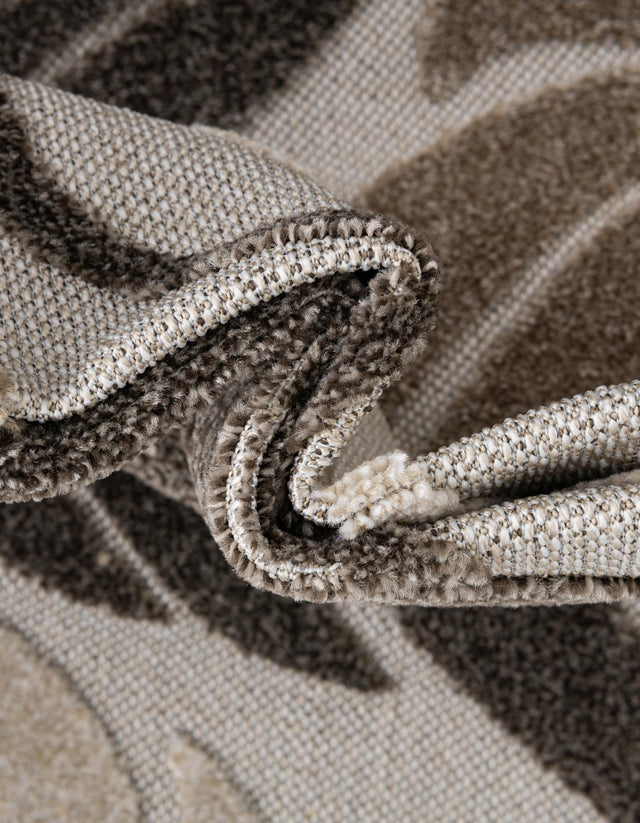 Beige 7' 1 x 10' Outdoor Botanical Rectangle Area Rug Weather Resistant for Patio, Deck, Terrace, Balcony, Porch Polypropylene Garden Floral Tropical Carpet for Sale at Rug Engine