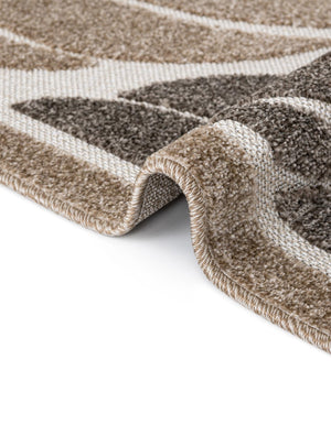 Beige 7' 1 x 10' Outdoor Botanical Rectangle Area Rug Weather Resistant for Patio, Deck, Terrace, Balcony, Porch Polypropylene Garden Floral Tropical Carpet for Sale at Rug Engine