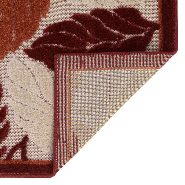 Terracotta 8' x 10' Outdoor Botanical Rectangle Area Rug Weather Resistant for Patio, Deck, Terrace, Balcony, Porch Polypropylene Garden Floral Tropical Carpet for Sale at Rug Engine