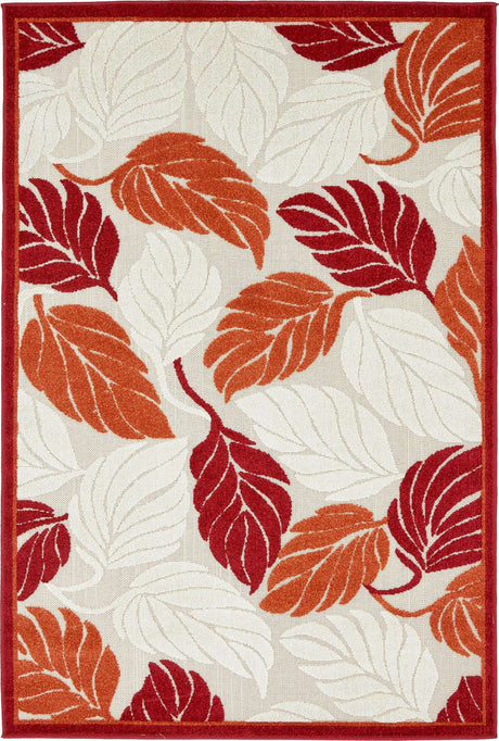 Terracotta 4' x 6' Outdoor Botanical Rectangle Rug