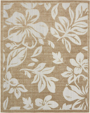Beige 8' x 10' Outdoor Botanical Rectangle Rug