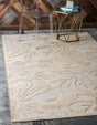 Beige 6' 1 x 9' Outdoor Botanical Rectangle Rug
