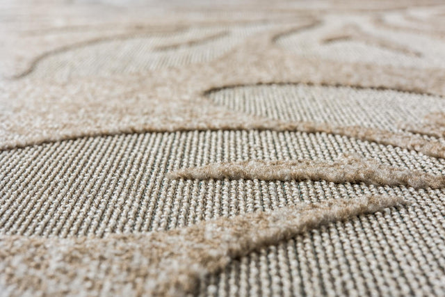 Beige 6' 1 x 9' Outdoor Botanical Rectangle Rug