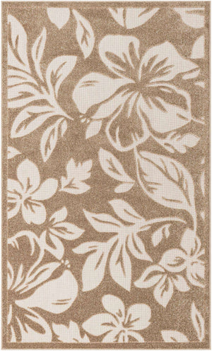 Beige 5' 1 x 8' Outdoor Botanical Rectangle Rug