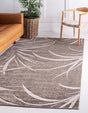 Brown 6' 1 x 9' Outdoor Botanical Rectangle Rug
