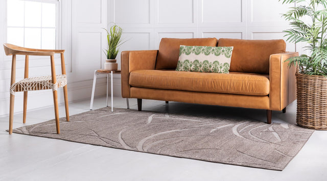 Brown 6' 1 x 9' Outdoor Botanical Rectangle Rug