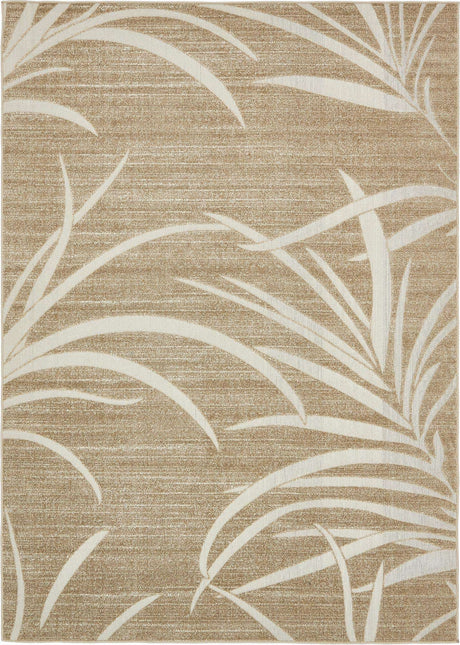 Beige 7' 1 x 10' Outdoor Botanical Rectangle Rug