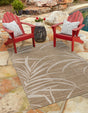 Beige 5' 1 x 8' Outdoor Botanical Rectangle Area Rug Weather Resistant for Patio, Deck, Terrace, Balcony, Porch Polypropylene Garden Floral Tropical Carpet for Sale at Rug Engine