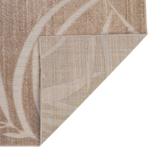 Beige 4' 1 x 6' 1 Outdoor Botanical Rectangle Area Rug Weather Resistant for Patio, Deck, Terrace, Balcony, Porch Polypropylene Garden Floral Tropical Carpet for Sale at Rug Engine